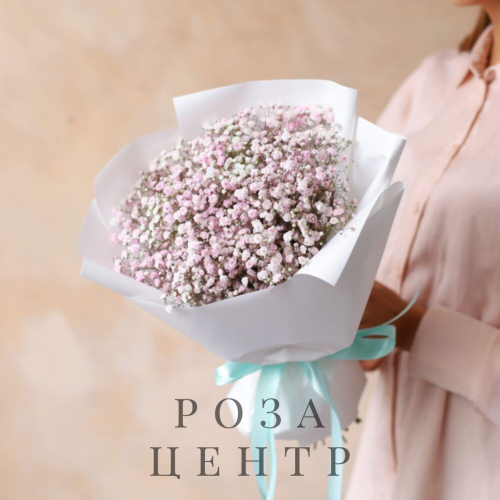 Букет из розово-белой гипсофилы